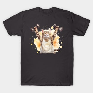 funny aerobic step cat in the gym T-Shirt